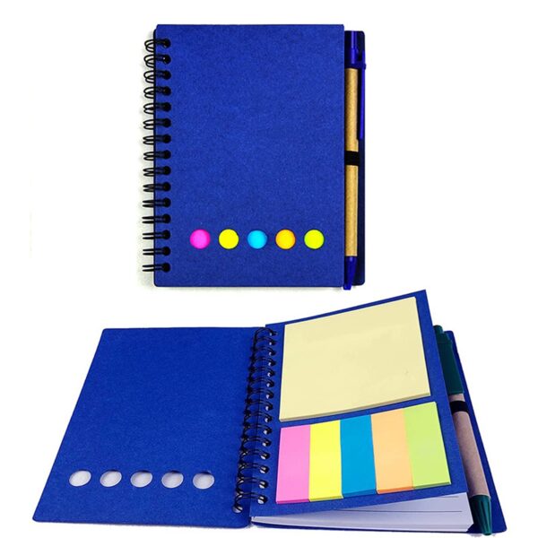 MJ034 - Inspirational Spiral Color Sticky Note Journal With Pen - Image 3