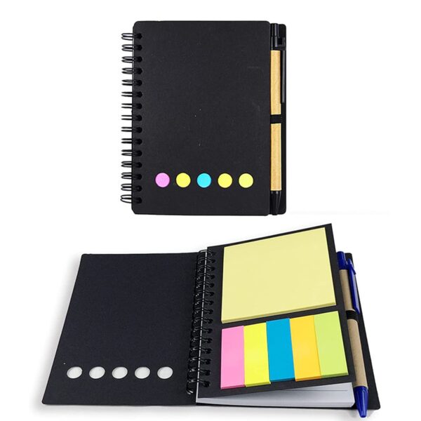 MJ034 - Inspirational Spiral Color Sticky Note Journal With Pen - Image 4