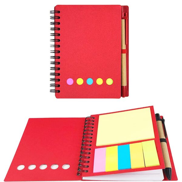 MJ034 - Inspirational Spiral Color Sticky Note Journal With Pen - Image 6