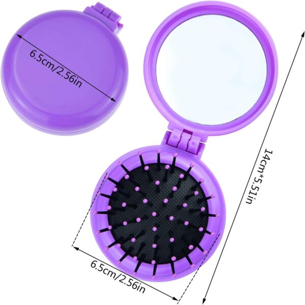 MJ082 - Folding Hair Brush With Mirror - Image 2