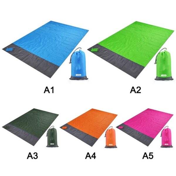 RX018 -Two-Tone Foldable Waterproof Picnic Beach Blanket w/ a Pouch - Image 3