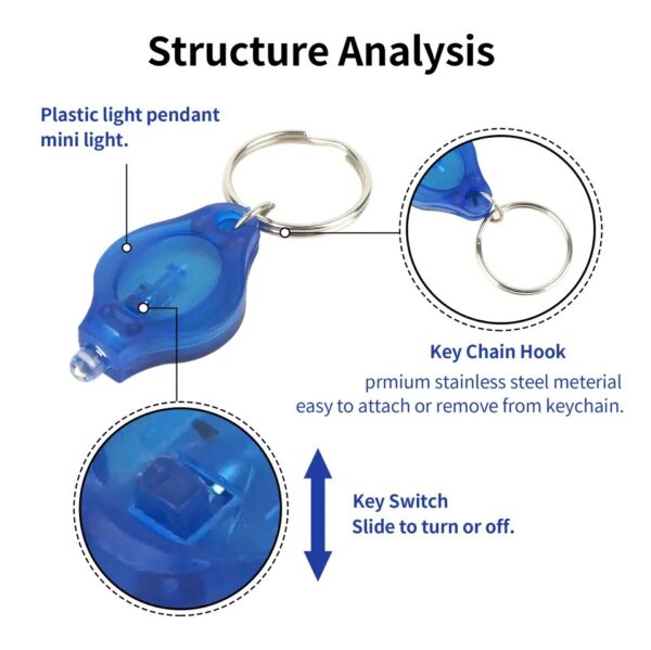 RX052 - Mini  LED Flashlight Key Chain - Image 3