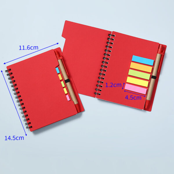 RX060 -Spiral Notebook with Sticky Flags and Pen - Image 3