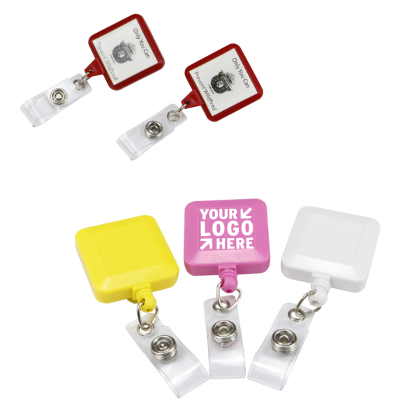 TL038 - Plastic Retractable Square Badge Holder