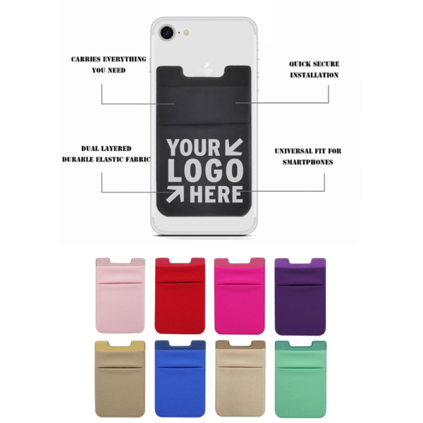 TL040 - Double Pocket Spandex Lycra Cell Phone Wallet/Card Holder