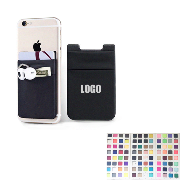 TL040 - Double Pocket Spandex Lycra Cell Phone Wallet/Card Holder - Image 2