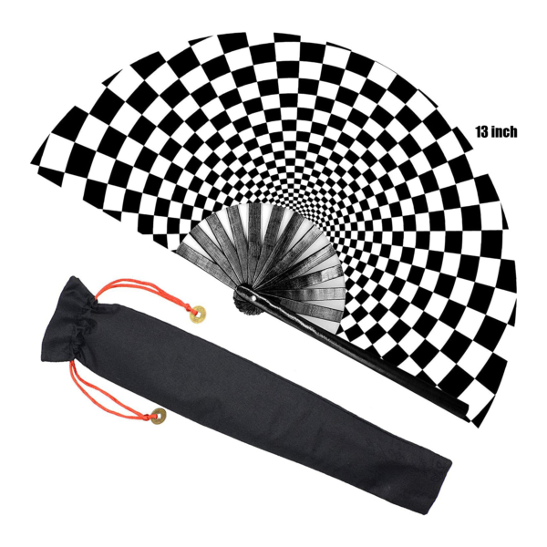 TL050 - Large Size 13" Bamboo Ribs Fabric Folding Kung Fu Clack Fan