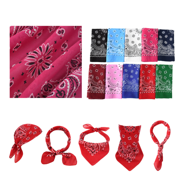 TL078 - Multifunctional Cotton Bandanna Square Scarf - Image 2