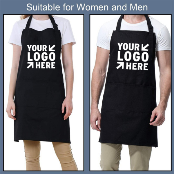 ZC039 - Black Cooking Apron - Image 2