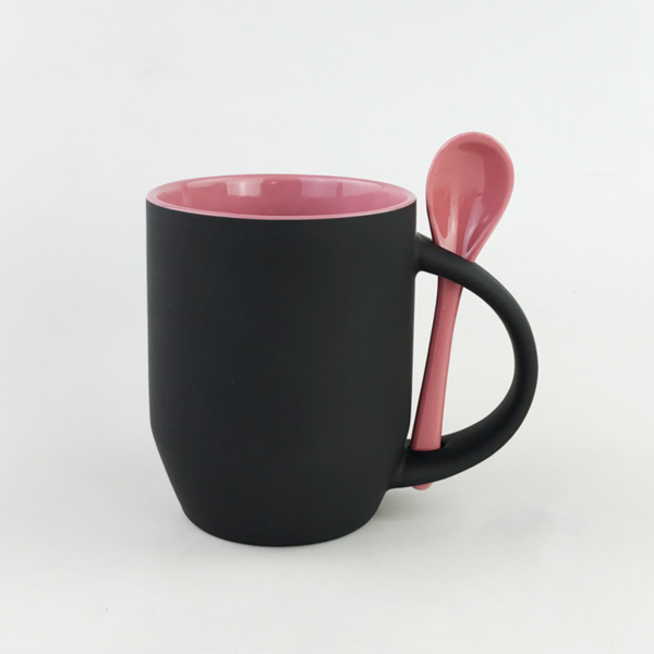 ZC047 - 11 OZ Ceramic Mug with Spoon - Image 4