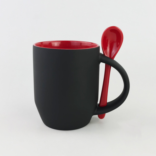 ZC047 - 11 OZ Ceramic Mug with Spoon - Image 2