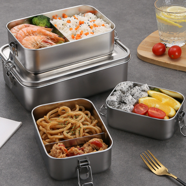 ZC081 - Portable Large Capacity Stainless Steel Lunch Box - Image 2