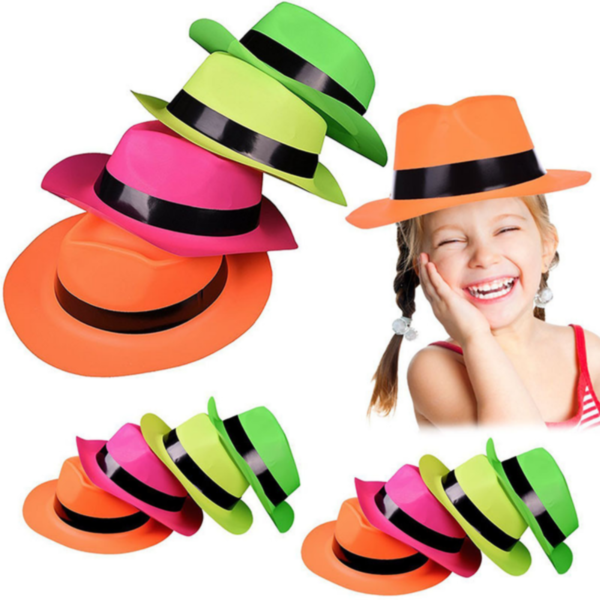 ZC090 - Neon Plastic Fedora Hat