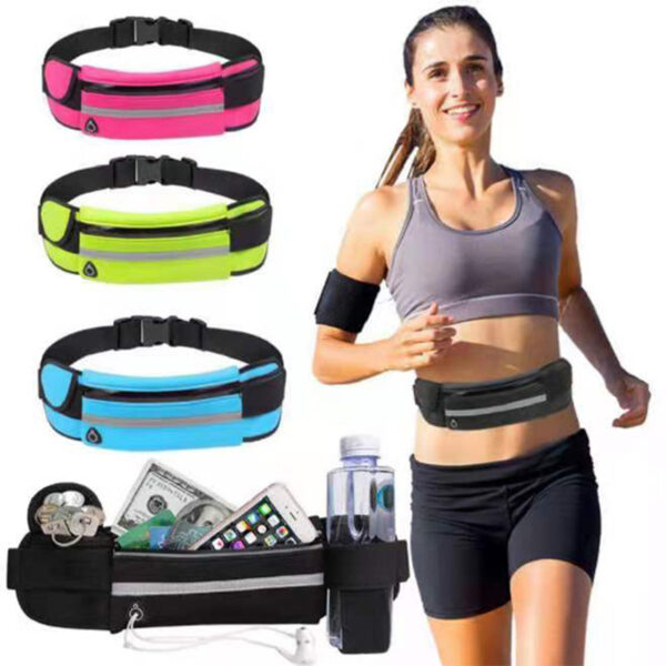 JZ062 - Unisex Reflective Waist Bag w/Water Bottle Holder & Phone Carrier - Image 4