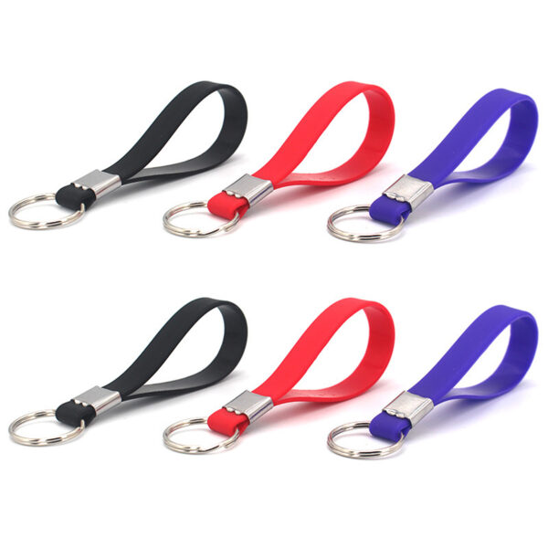 JZ076 - Screen Printed Silicone Wristband Keychain