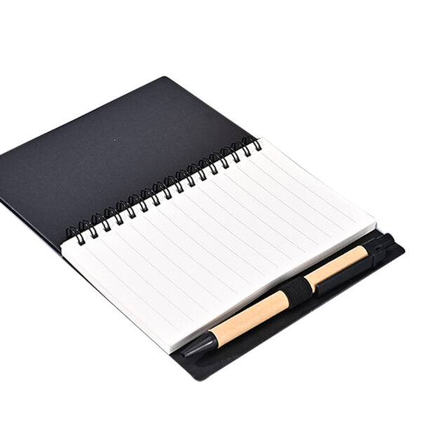 JZ004 - Kraft Paper Cover Spiral Notebook With Sticky Notes/Pen - Image 5