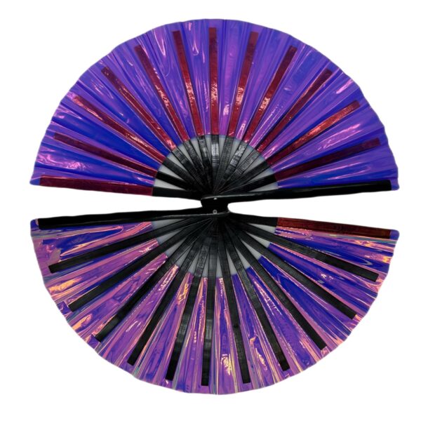 MJ094 - 13” Holographic Laser Colors Hand Fan - Image 9