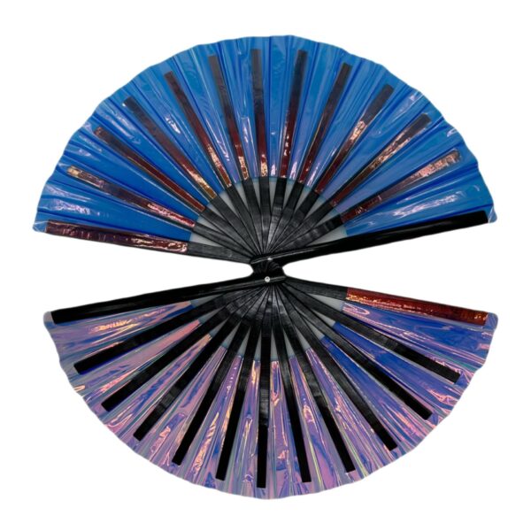 MJ094 - 13” Holographic Laser Colors Hand Fan - Image 4