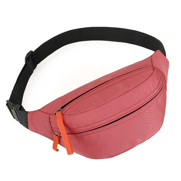 MJ097 - Nylon Zippered Three Compartment Fanny Pack With Adjustable Belt - Image 8