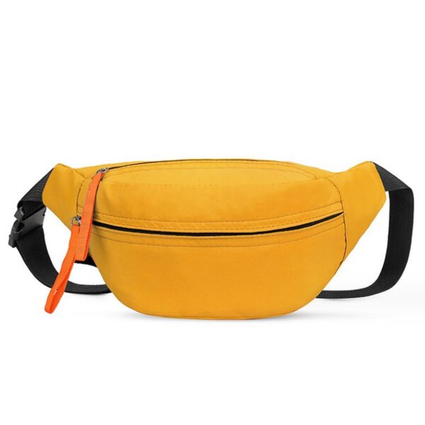 MJ097 - Nylon Zippered Three Compartment Fanny Pack With Adjustable Belt - Image 4