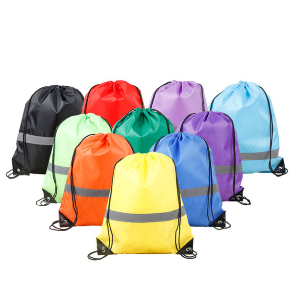 RX151-Reflective Strip Drawstring Backpack Bag