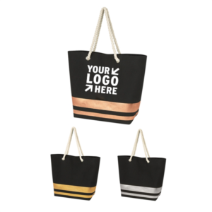 RX182 - Metallic Accent Rope Tote Bag