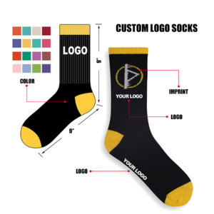 TL123 - Custom Knit Crew Sock With Jacquard Logo