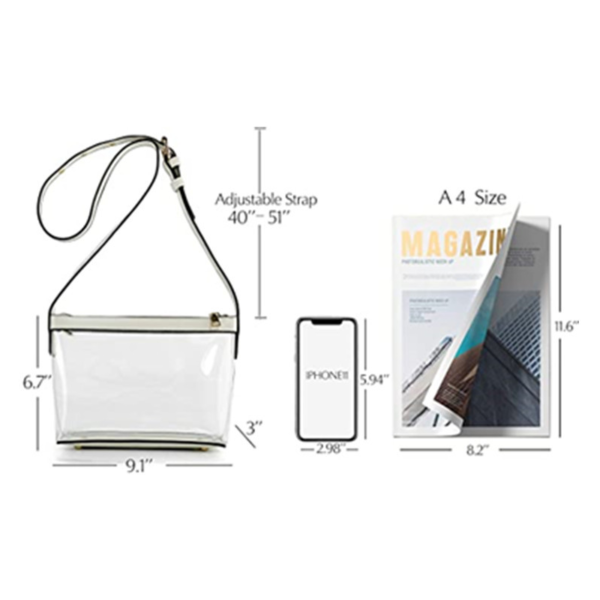 ZC174 - Clear Waterproof Crossbody Bag - Image 2