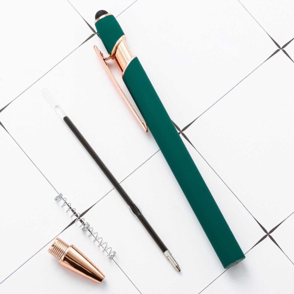 JZ116 - Rose Gold Soft Touch Ballpoint Pen - Image 2