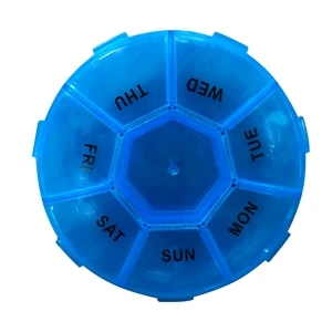 FP7404 - Transparent 7 Days Round Pill Case