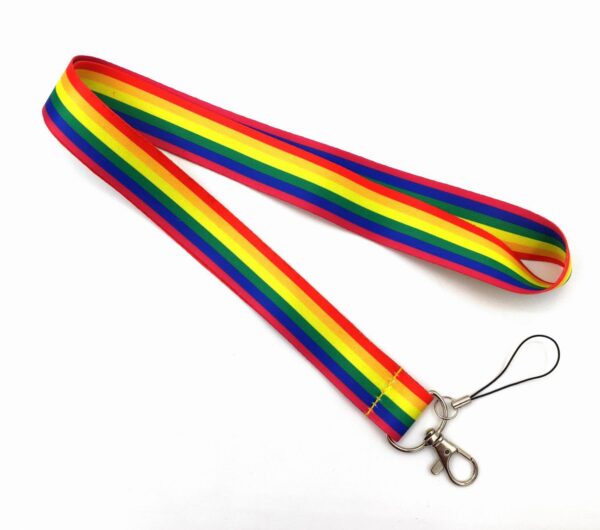 RX194 - Recycled Polyester Rainbow Lanyard - Image 3