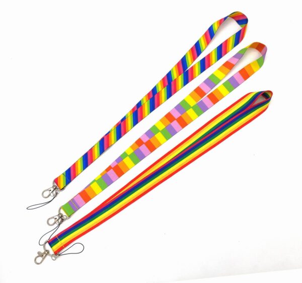 RX194 - Recycled Polyester Rainbow Lanyard