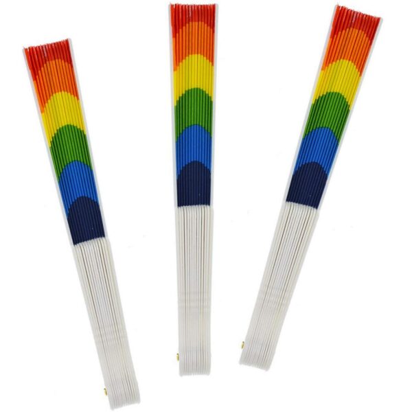 RX190 - Rainbow Folding Hand Fan - Image 2