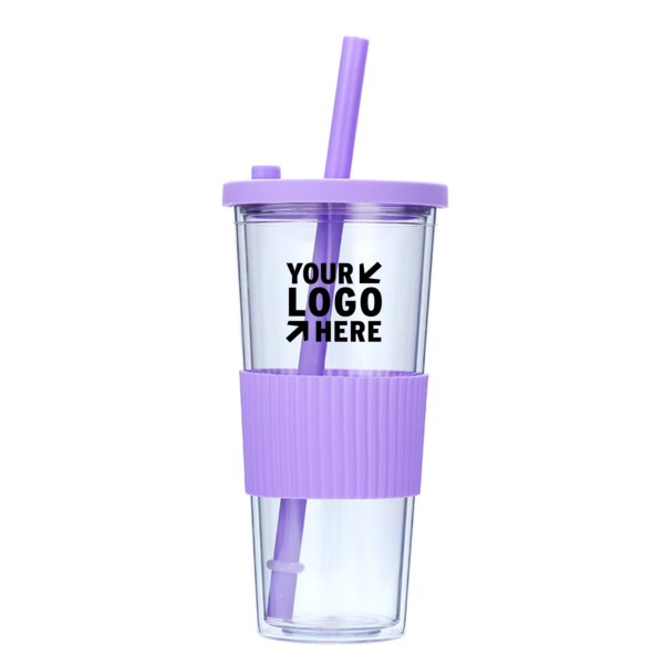 ZC227 - 24 oz Leakproof Double Wall Tumbler with Wide Straw - Image 3