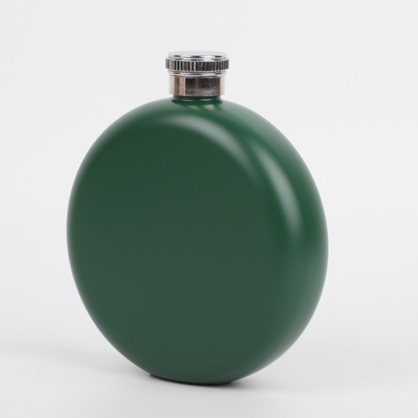 ZC255 - 5 oz Stainless Steel Round Hip Flask - Image 2